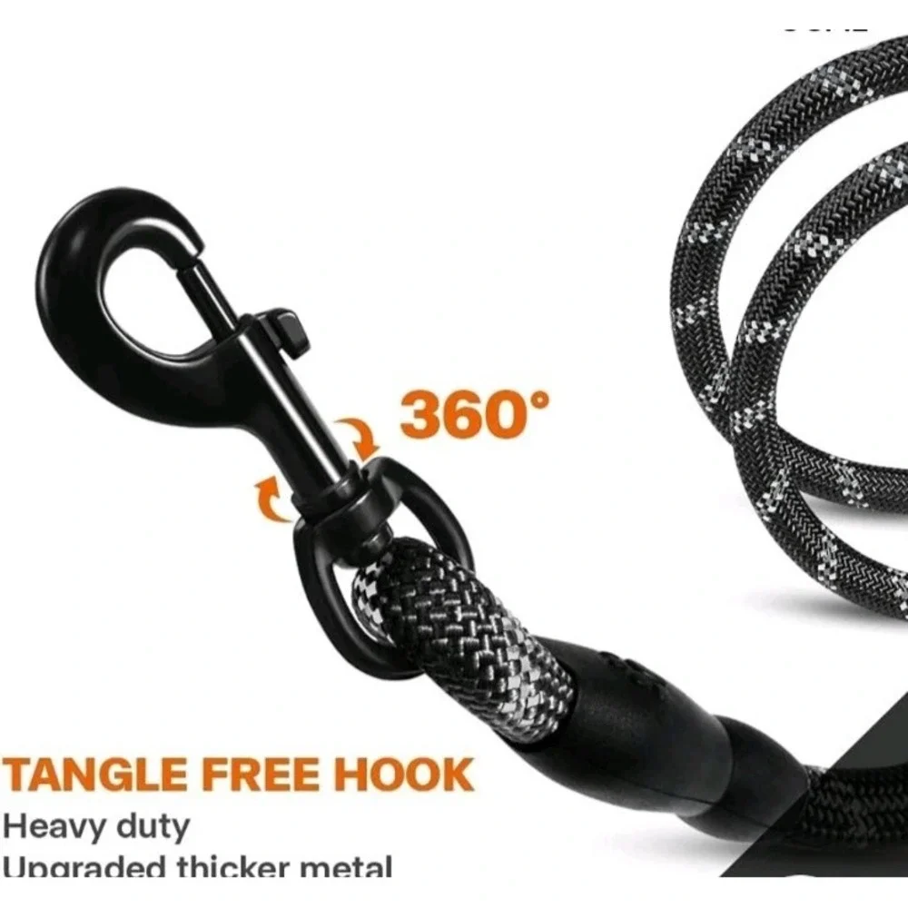 Taglory Rope Dog Leash 4 FT with Comfortable Padded Handle, Highly Reflective Th